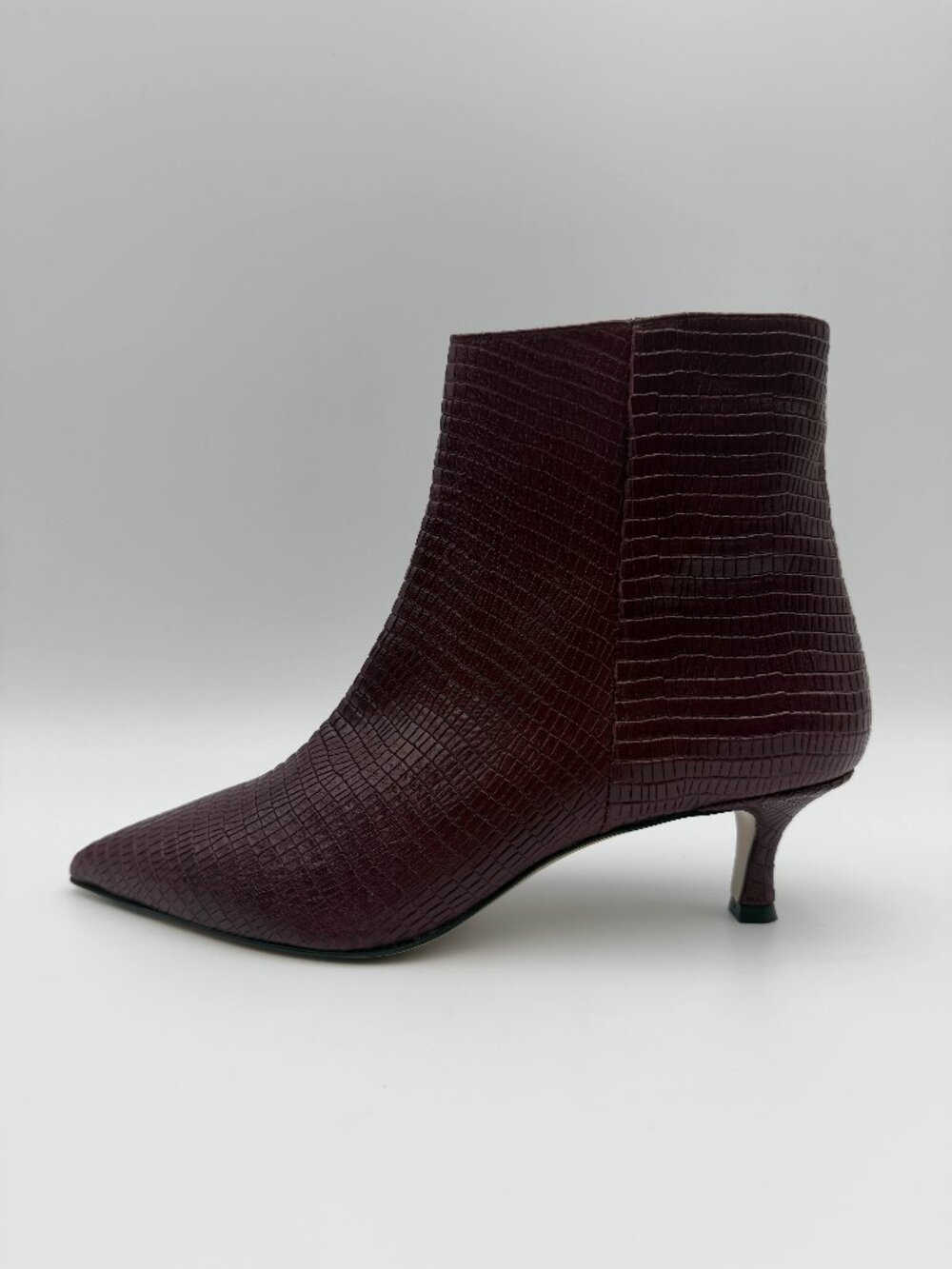 M By Bruno Magli Nerina Snake-Embossed Leather Bootie Red Women's Size 10